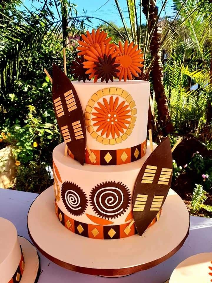 African-themed Wedding Cake